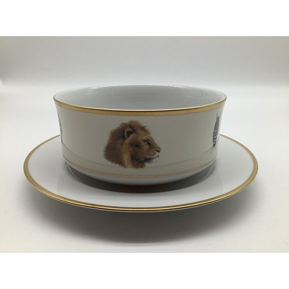 Royal Sheffield African Big 5 Gravy Boat with Attached Underplate - Picture 11 of 11